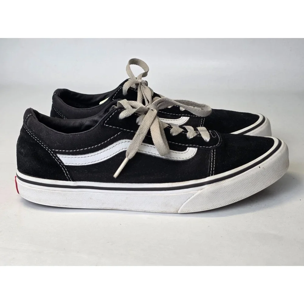 Vans Old School Youth‎ Sneakers Size 6 Black White Suede Canvas Low Top Shoes